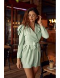 Elegantes Kleid mit Puffärmeln, Olivgrün 849 – Online-Shop – Boutique